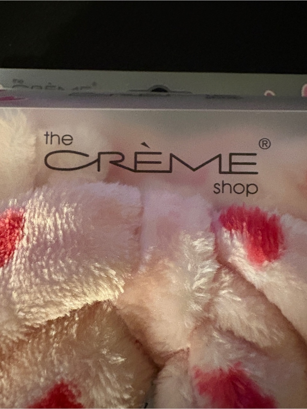 The Crème Shop Teddy Headband Pink Hearts Plush Spa Skincare Hair Bow - Picture 4 of 5